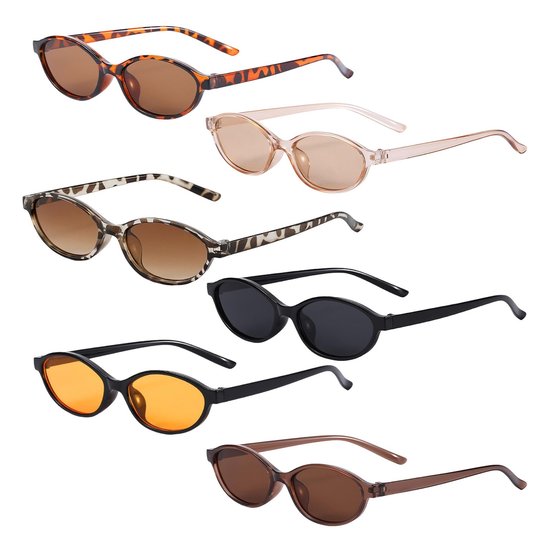 Solidchoice - 6-delige Retro Zonnebrillen Set voor Dames