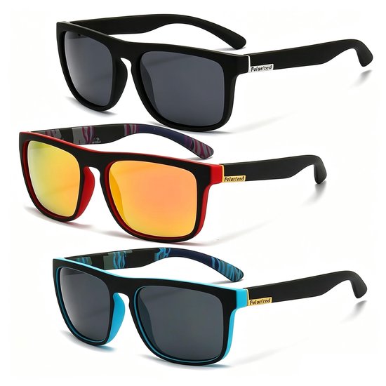 Solidchoice - Gepolariseerde Zonnebril voor Mannen - 3 Stuks