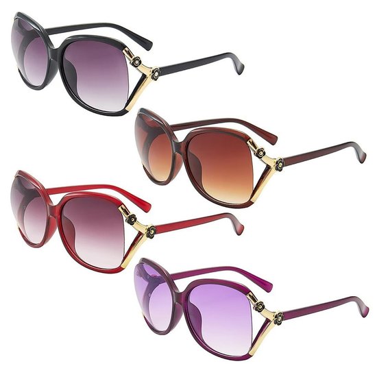 Solidchoice - Gepolariseerde Zonnebrillen voor Dames, Set van 4