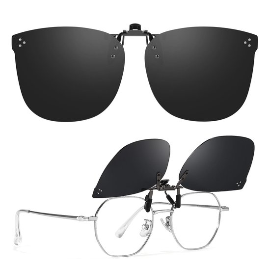 Solidchoice - Oversized Clip-On Zonnebril met UV400 Bescherming