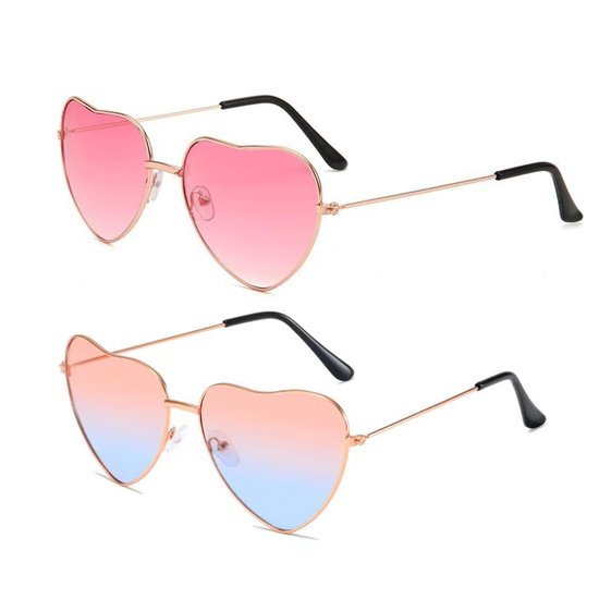 Solidchoice - Retro Hartvormige Zonnebrillen Set voor Dames