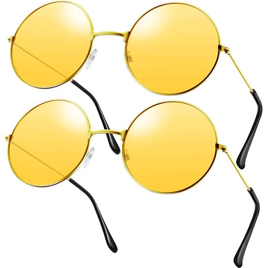 Solidchoice - Retro Hippie Zonnebril Set van 2 voor Volwassenen