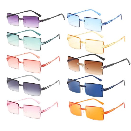 Solidchoice - Set van 10 Ongeframeerde Zonnebrillen met UV-bescherming