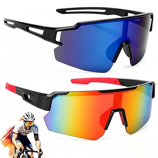Solidchoice - Set van 2 Polariserende Fietsbrillen voor Buitenactiviteiten