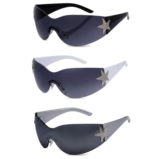 Solidchoice - Set van 3 Retro Zonnebrillen voor Dames en Heren