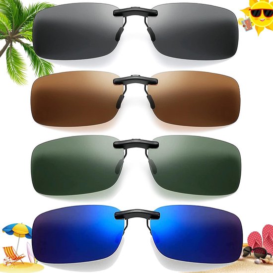 Solidchoice - Set van 4 Polarisatie Clip-On Zonnebrillen
