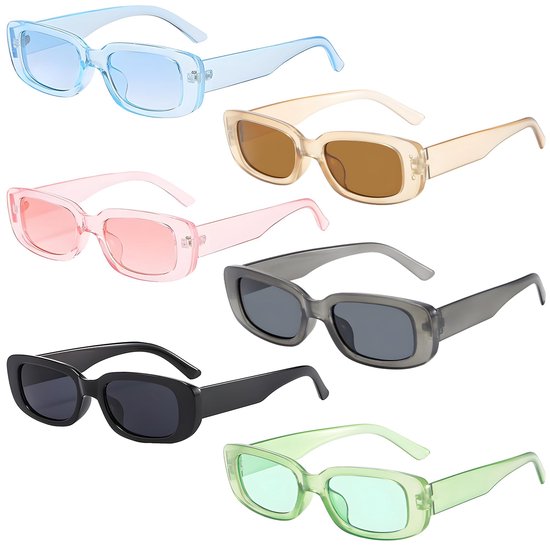 Solidchoice - Set van 6 Retro Zonnebrillen voor Dames met UV-Bescherming