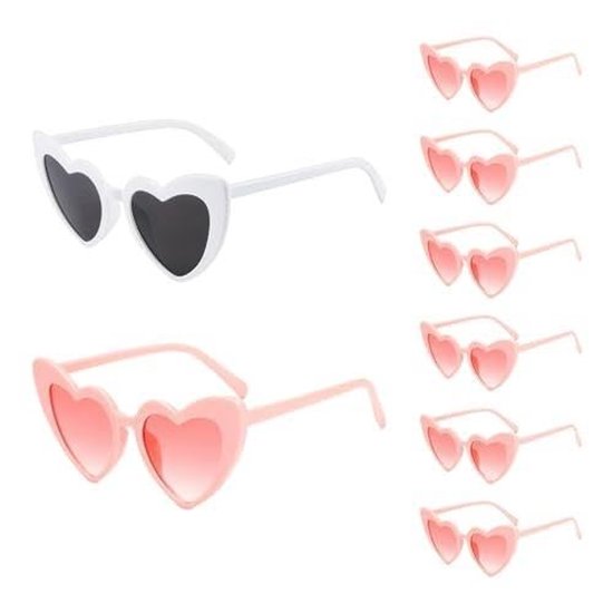 Solidchoice - Set van 8 Hartvormige Zonnebrillen voor Dames