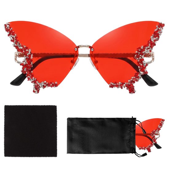 Solidchoice - Vintage Butterfly Zonnebril met Rhinestones