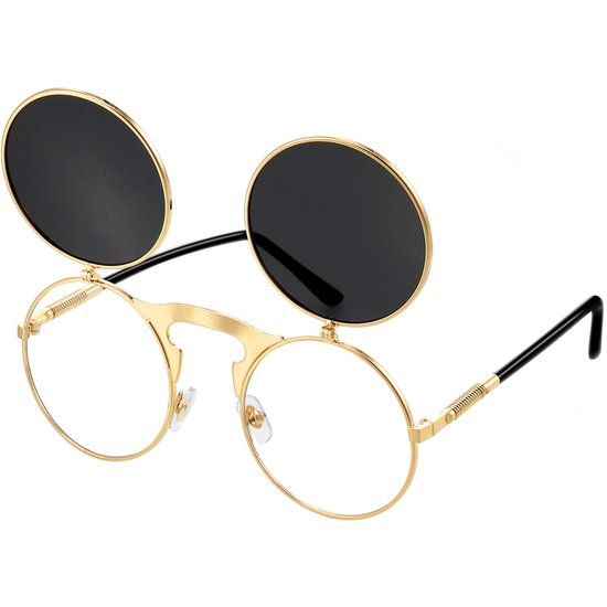 Solidchoice - Vouwbare Steampunk Zonnebril met Grijze Lenzen