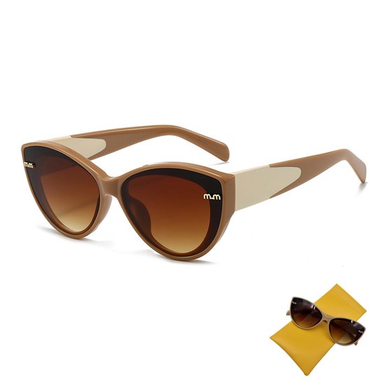 Solidchoice- Zonnebril Dames Gepolariseerd - Vintage Zonnebril - UV400 Bescherming - Bruin Kleurverloop - Brillenkoker - Uniseks Design - Zonnebrillen