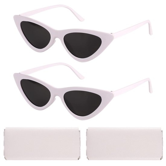 Solidchoice- Zonnebrillen Retro - 2st Cat Eye Zonnebrillen - Vintage Zonnebrillen - Zonnebrillen voor Dames - Zonnebrillen Zakjes - Lichtgewicht en Comfortabel - Zonnebril