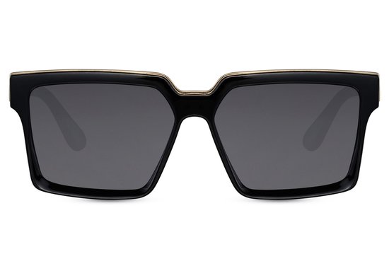 SOLO SOLIS 6041 Oversized Zonnebril | Zwart Montuur | Zwart Lens | Shield Rechthoek Model | Eco-Line Gerecycled Polyester | Festival & Rave Bril | Unisex Zonnebril Dames & Heren | Grote Trendy Party Bril | UV400 Categorie 3