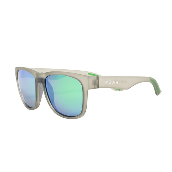 Søna | The One Up | Clearly Greyt - Zonnebril - Hardlopen - Sporten - Grijs en Groen van Merkloos