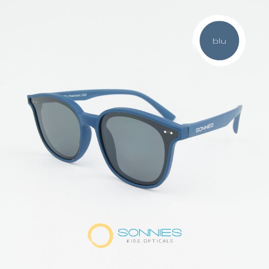 Sonnies - Kinder Zonnebril Pistoia Blu - Leeftijd 7 jaar - 8 jaar - 9 jaar - 10 jaar - gepolariseerde glazen met UV400 bescherming - lichtgewicht frame - buigzaam en flexibel - jongens en meisjes - kinderzonnebril - Zonnebril Kind - kleur blauw van Sonnies