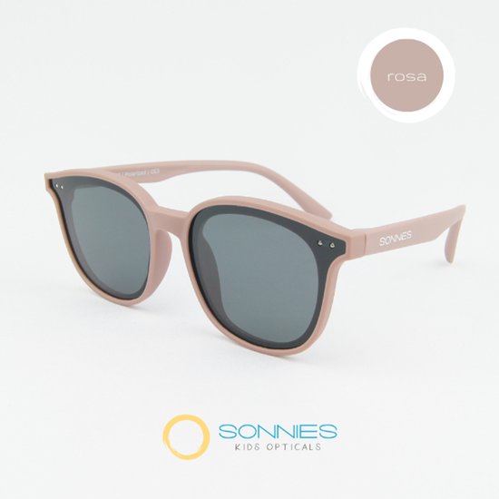 Sonnies - Kinder Zonnebril Pistoia Rosa - Leeftijd 7 jaar - 8 jaar - 9 jaar - 10 jaar - gepolariseerde glazen met UV400 bescherming - lichtgewicht frame - buigzaam en flexibel - jongens en meisjes - kinderzonnebril - Zonnebril Kind - kleur roze van Sonnies