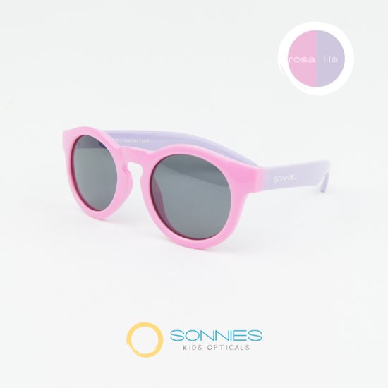 Sonnies - Kinder Zonnebril Roma Duo Rosa Lila - Leeftijd 1 jaar - 2 jaar - 3 jaar - gepolariseerde glazen met UV400 bescherming - lichtgewicht frame - buigzaam flexibel - jongens en meisjes - kinderzonnebril - Zonnebril Kind - kleur roze paars van Sonnies