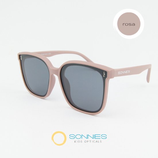 Sonnies - Kinder Zonnebril Veneto Rosa - Leeftijd 9 jaar - 10 jaar - 11 jaar - 12 jaar - gepolariseerde glazen met UV400 bescherming - lichtgewicht frame - buigzaam en flexibel - jongens en meisjes - kinderzonnebril - Zonnebril Kind - kleur roze van Sonnies