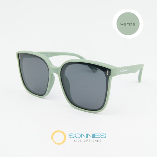 Sonnies - Kinder Zonnebril Veneto Verde - Leeftijd 9 jaar - 10 jaar - 11 jaar - 12 jaar - gepolariseerde glazen met UV400 bescherming - lichtgewicht frame - buigzaam en flexibel - jongens en meisjes - kinderzonnebril - Zonnebril Kind - kleur groen van Sonnies