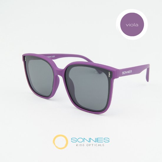 Sonnies - Kinder Zonnebril Veneto Viola - Leeftijd 9 jaar - 10 jaar - 11 jaar - 12 jaar - gepolariseerde glazen met UV400 bescherming - lichtgewicht frame - buigzaam en flexibel - jongens en meisjes - kinderzonnebril - Zonnebril Kind - kleur paars van Sonnies