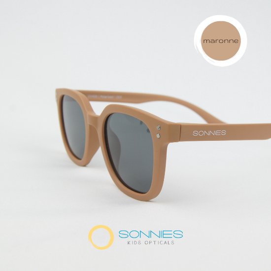 Sonnies - Kinderzonnebril Bologna Maronne - Leeftijd 7-12 jaar - gepolariseerde glazen voorzien van UV400 bescherming - lichtgewicht frame - buigzaam en flexibel - jongens en meisjes - kinder zonnebril - kleur licht bruin van Sonnies