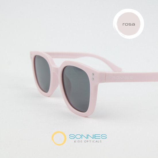 Sonnies - Kinderzonnebril Bologna Rosa - Leeftijd 7-12 jaar - gepolariseerde glazen voorzien van UV400 bescherming - lichtgewicht frame - buigzaam en flexibel - jongens en meisjes - kinder zonnebril - kleur roze van Sonnies