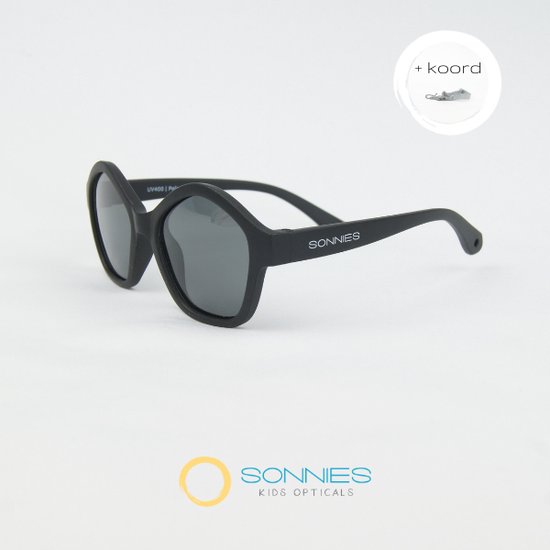 Sonnies - Kinderzonnebril Milano Nero - Leeftijd 3-5 jaar - gepolariseerde glazen voorzien van UV400 bescherming - lichtgewicht frame - buigzaam en flexibel - jongens en meisjes - kinder zonnebril - kleur zwart van Sonnies