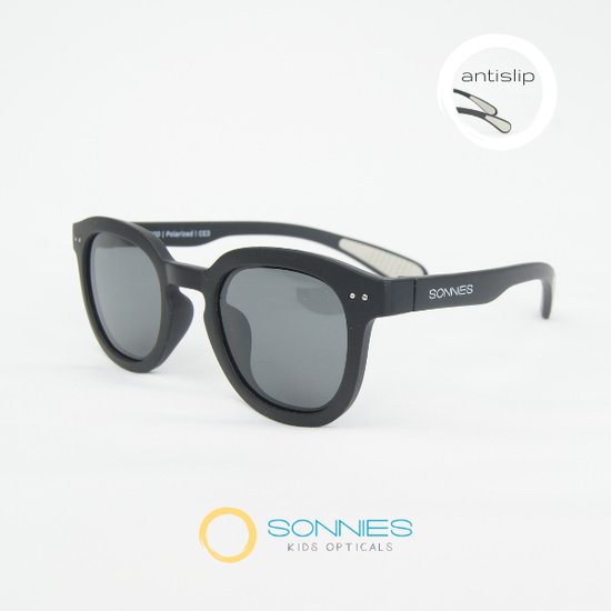 Sonnies - Kinderzonnebril Napoli Nero - Leeftijd 5-7 jaar - gepolariseerde glazen voorzien van UV400 bescherming - lichtgewicht frame - buigzaam en flexibel - jongens en meisjes - kinder zonnebril - kleur zwart van Sonnies