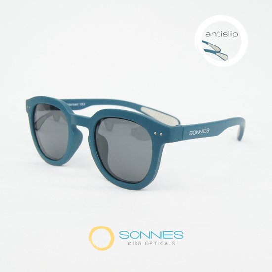 Sonnies - Kinderzonnebril Napoli Turchese - Leeftijd 5-7 jaar - gepolariseerde glazen voorzien van UV400 bescherming - lichtgewicht frame - buigzaam en flexibel - jongens en meisjes - kinder zonnebril - kleur turqoise van Sonnies