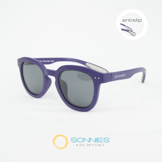 Sonnies - Kinderzonnebril Napoli Viola - Leeftijd 5-7 jaar - gepolariseerde glazen voorzien van UV400 bescherming - lichtgewicht frame - buigzaam en flexibel - jongens en meisjes - kinder zonnebril - kleur paars van Sonnies