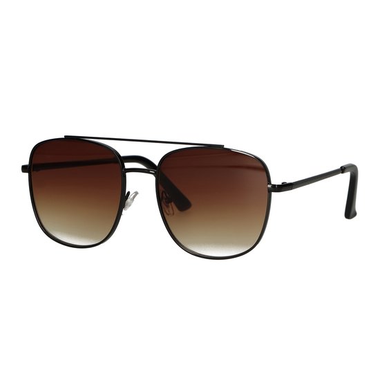 Spectrum Zonnebril Aviator Zwart Bruin Glas Heren van Merkloos