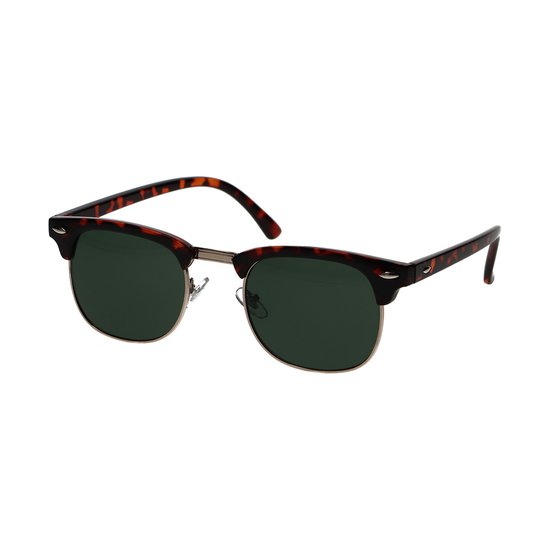 Spectrum Zonnebril Club Vierkant Havana Goud Groen Unisex