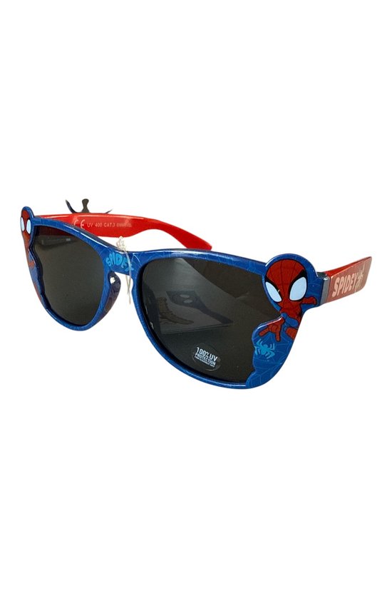 Spiderman Zonnebril Kinderen – UV400 Bescherming – Kinderzonnebril Blauw Rood – Marvel – Jongens Zomer Bril van Merkloos