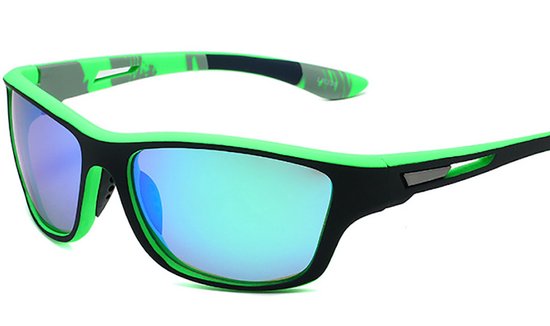 sport zonnebril UV 400 outdoor groen van Merkloos