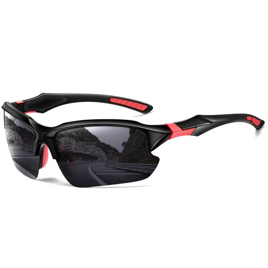Sport zonnebril UV 400 Outdoor (Rood-zwart),donkergrijs glas van Rockbros