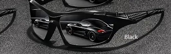 Sportieve zonnebril - zwart van Merkloos