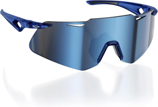 Sportzonnebril, flexibel en licht montuur, schokbestendige uv-bescherming, antireflecterende, hydrofobe en antistatische coating, optische klasse 3, verstelbare neuspads