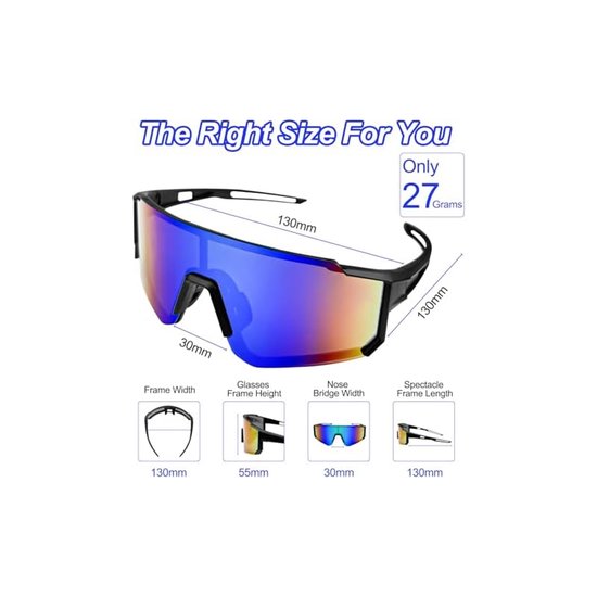 Sportzonnebrillen, fietsbrillen, winddichte fietsbrillen voor fietsen, hardlopen, bergbeklimmen, vissen, skiën van Rockbros