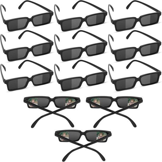 Spybril voor kinderen - Zonnebril met achteruitkijkspiegel - Spiegelbril - Spionagebril - Detectivebril - Achteruitkijkbril - Anti-track bril - Feestartikel - Speelgoed voor kinderen - 12 paar