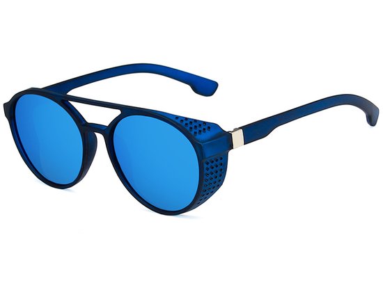 Steampunk Heren Zonnebril - Blauw Spiegel van Lavoisier Fashion