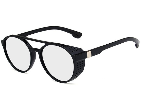 Steampunk Heren Zonnebril - Zilver Spiegel van TROUVAILLE.