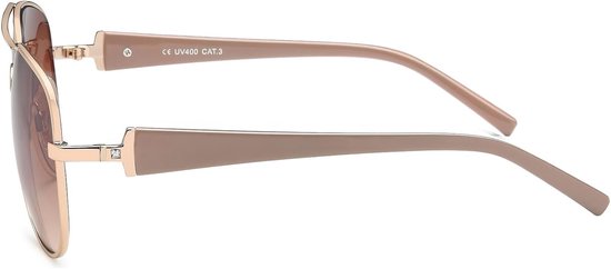 styleBREAKER Damesvliegers met getinte glazen, zonnebril met gelakte tempels en strass 09020053