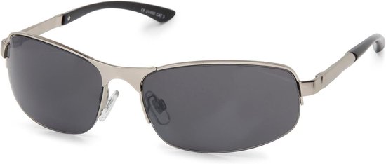 styleBREAKER Unisex Half Rim Zonnebril met Rechthoekige Polycarbonaat Lenzen en Veer Scharnier, 09020051
