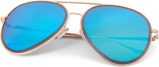 styleBREAKER unisex vliegenierszonnebril met gepolijste rand, gespiegelde polycarbonaatlenzen en metalen montuur, vliegeniersglazen 09020102