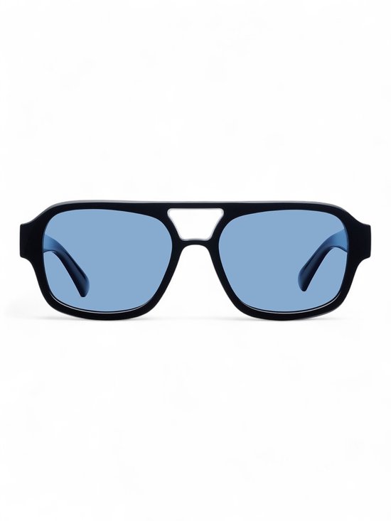 The Brand Remarkable - Zike - Blue/Black Zonnebril Unisex – Diepblauw/Zwart – Vierkant – UV400 – Polycarbonaat – Cat. 2 van The Brand Remarkable