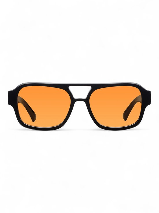 The Brand Remarkable - Zike - Orange/Black Zonnebril Unisex – Oranje/Zwart – Vierkant – UV400 – Polycarbonaat – Cat. 2 van The Brand Remarkable