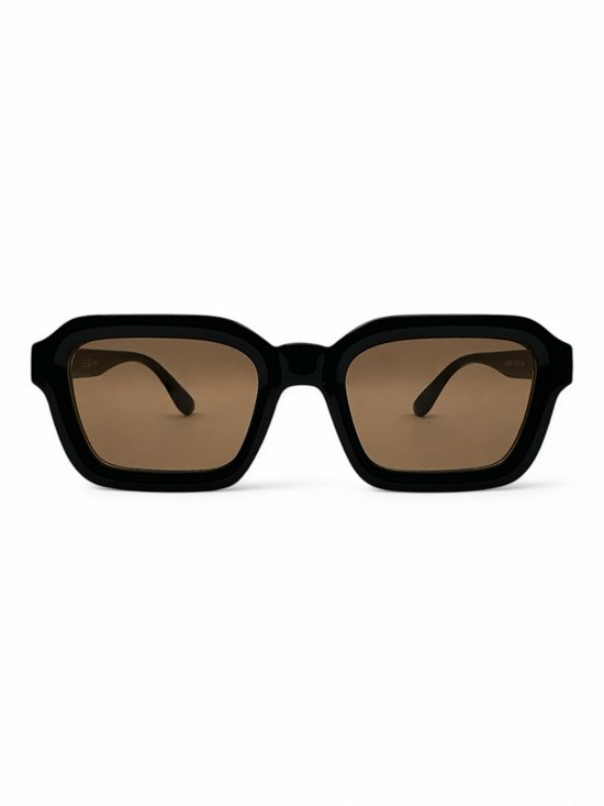 The Brand Remarkable - Zonnebril Unisex - Zonnebril Dames - Zonnebril Heren - Vierkante Zonnebril - Oranje / Zwart - UV400 - Luxe, Duurzame & Trendy Zonnebril - Designer Zonnebril - Mode Zonnebril 2025 - Inclusief Beschermhoes - Polariserend Look van Merkloos