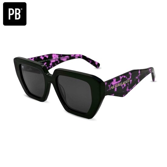 Tijdelijk: 1+1 Gratis Actie | PB Sunglasses - Luca Purple - Zonnebril dames - Gepolariseerd - Oversized - 100% stevig acetaat frame - Paarse dames zonnebril van T