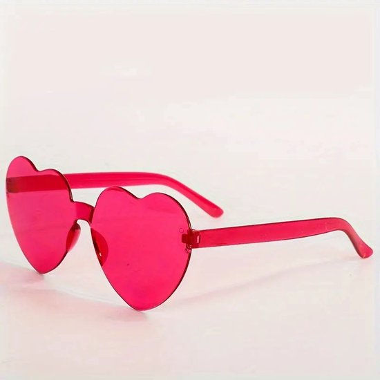 T.O.M.- Bril Hart -Fucsia Roze- Hartjes bril- Feestbril- Carnaval bril- Festival bril- Zonnebril- Foute party bril- Unisex bril- Grappige bril van T.O.M.