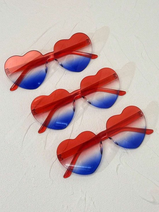 T.O.M.- Bril hart - Nederlandse vlag - EK voetbal bril - Foute party bril- Carnaval bril - Festival bril- Grappige bril- van T.O.M.